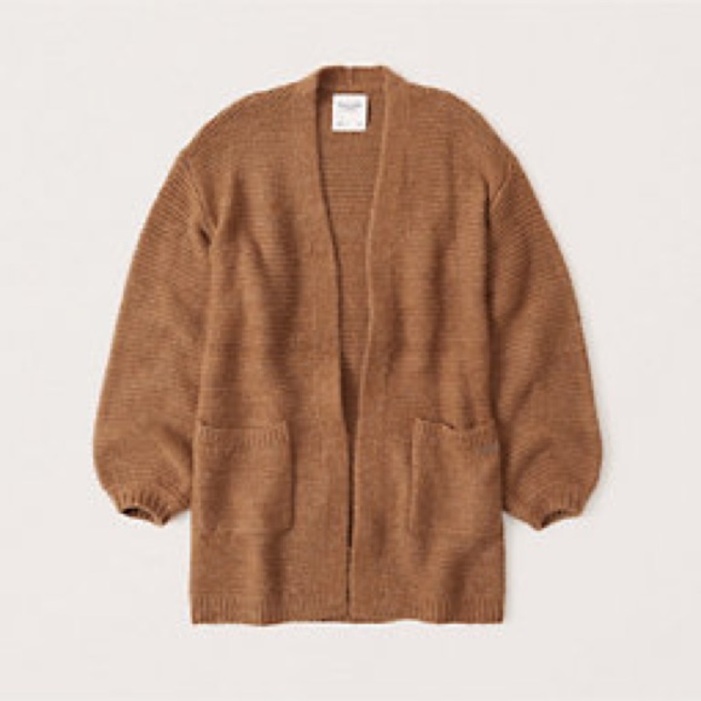 Abercrombie Puff Sleeve Long Cardigan